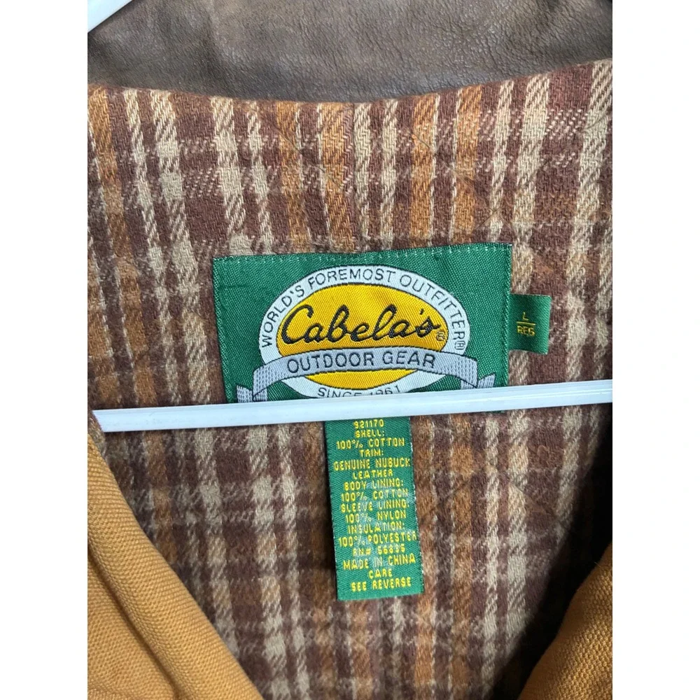 Cabelas Outdoor Gear Mens Canvas Barn Coat Leather Trim Plaid Lined Tan Large